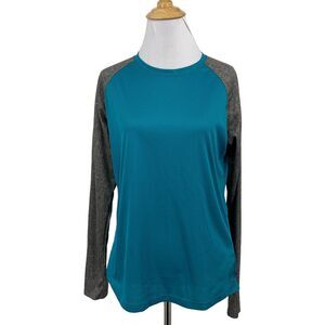 DaKine Shirt Womens M Medium Jade Green Grey Long Sleeve Active Outdoor Cycling